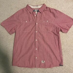Vans Men's Casual Red Button Down Shirt